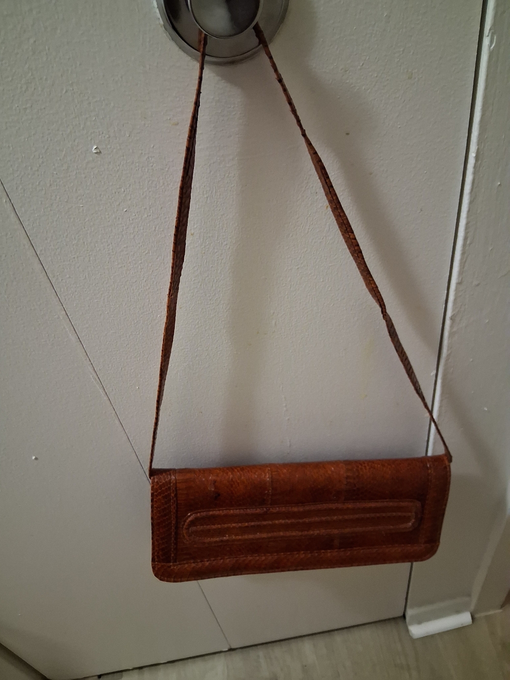 Women's Brown Leather Shoulder Vintage Clutch Bag